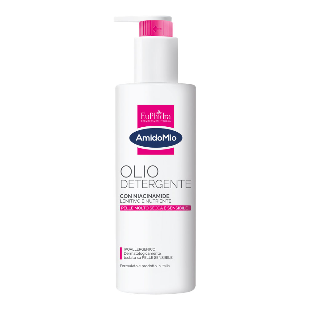AmidoMio Olio Detergente - Euphidra - 400 ml - Olio detergente emolliente e protettivo per pelli secche e delicate